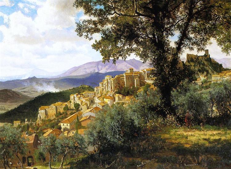 Albert Bierstadt Oil Painting Olevano - Click Image to Close